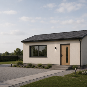 24sqm precast concrete cabin with finished interior and modern residential design