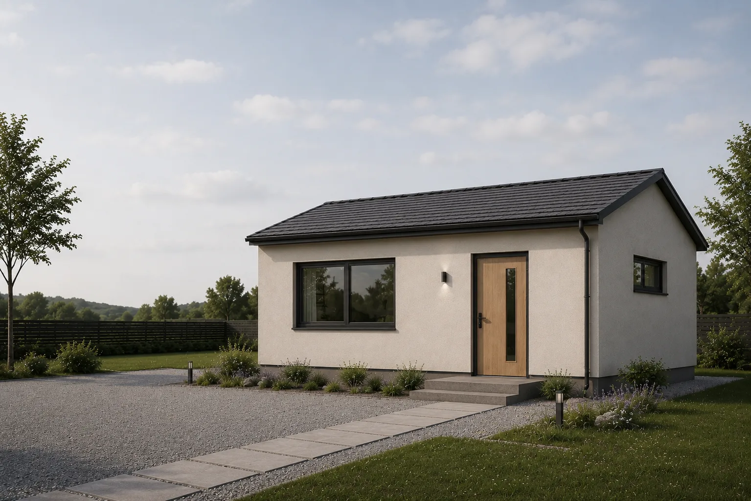 24sqm furnished concrete cabin