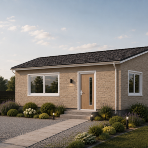 36sqm precast concrete residence with modern finished interior and compact residential layout