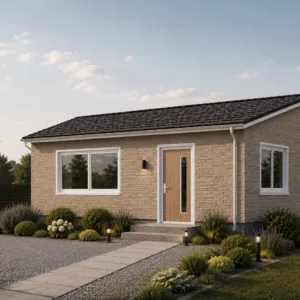 36sqm precast concrete residence with modern finished interior and compact residential layout