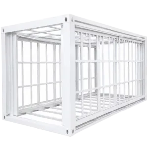 white folding container house frame