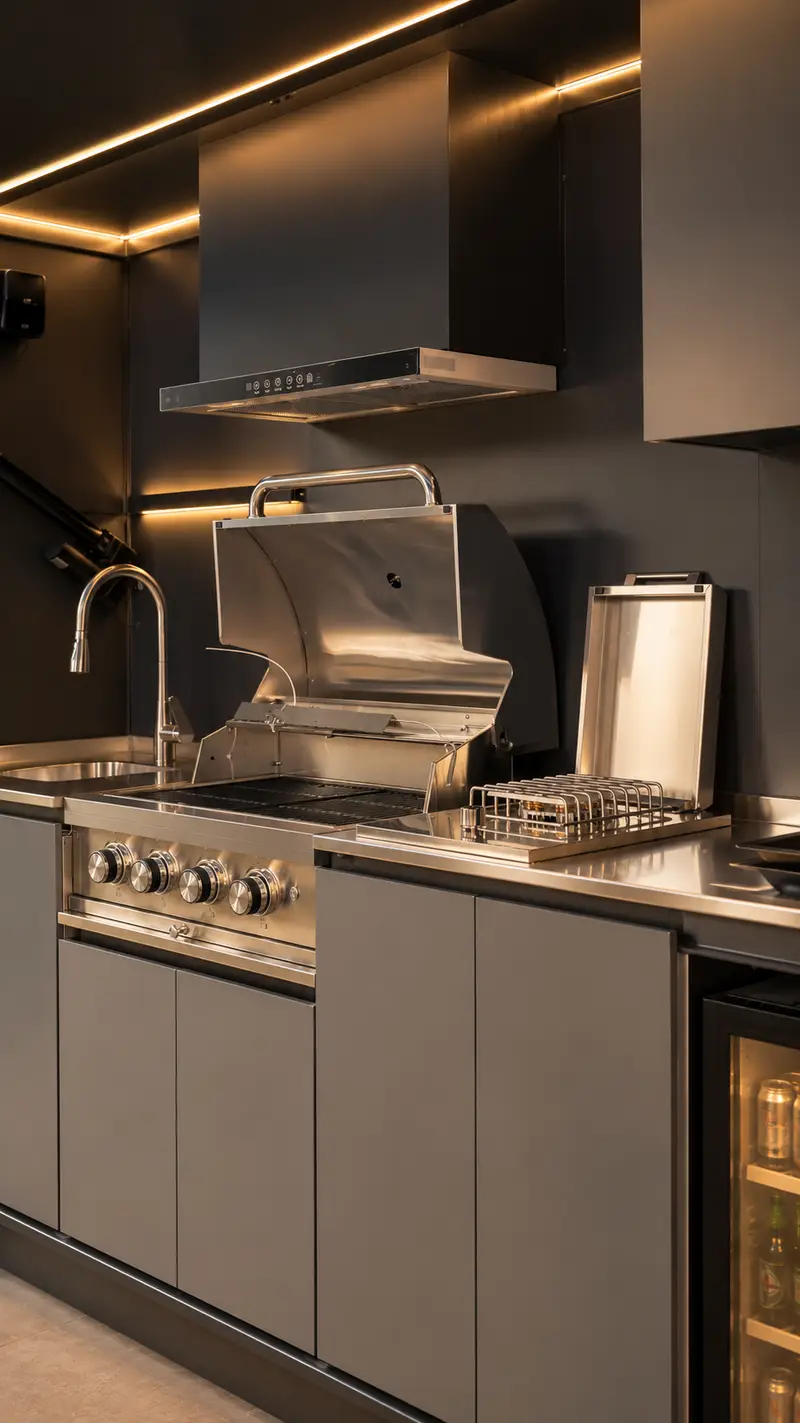 Outdoor kitchen interior details