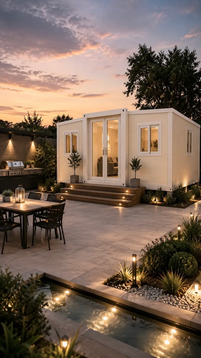 Warm and cozy container cabin