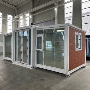 10FT panorama gable roof glass expandable container house for resort and guest accommodation