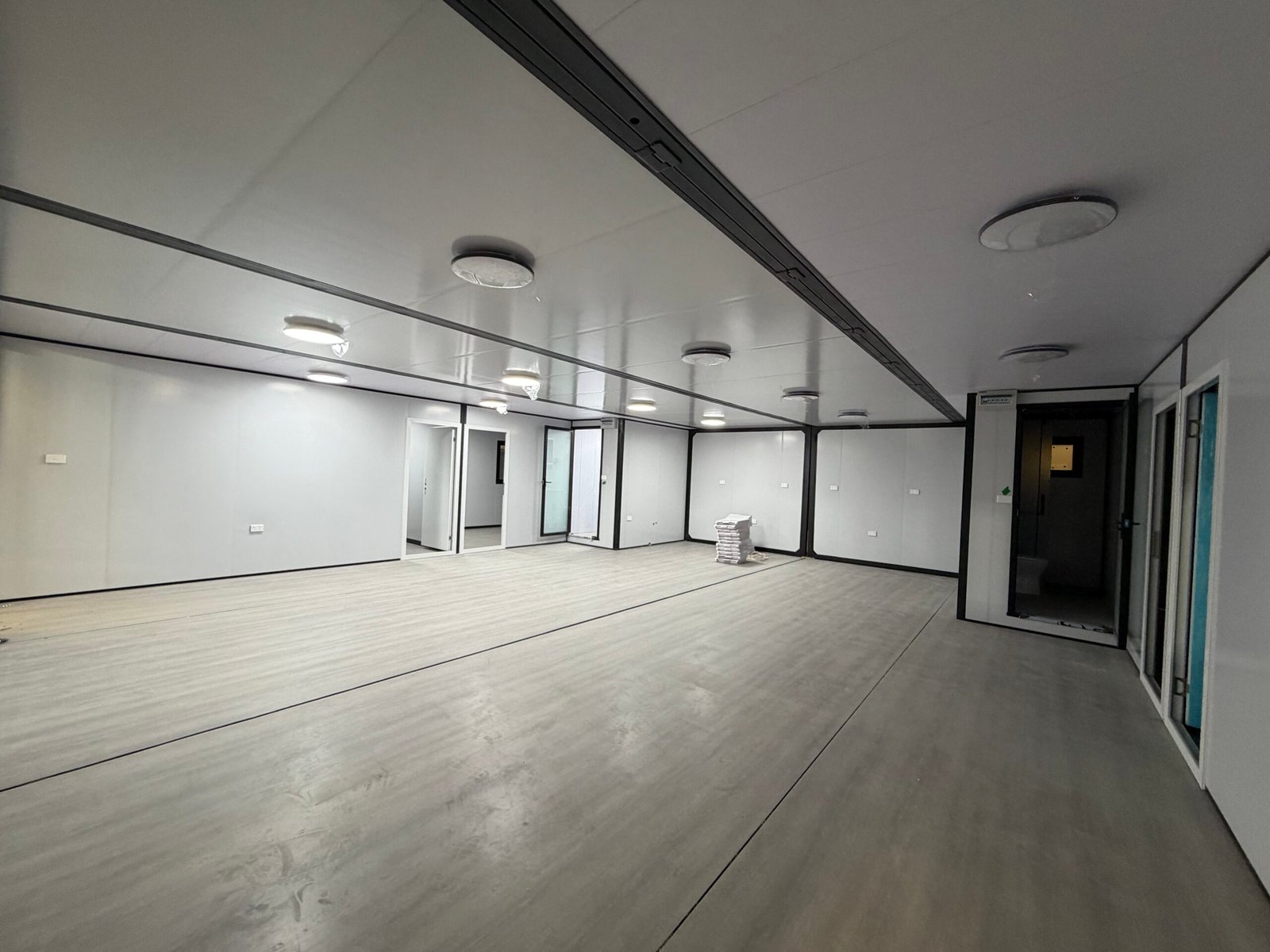 Interior of 40FT expandable container house with terrace and spacious living area