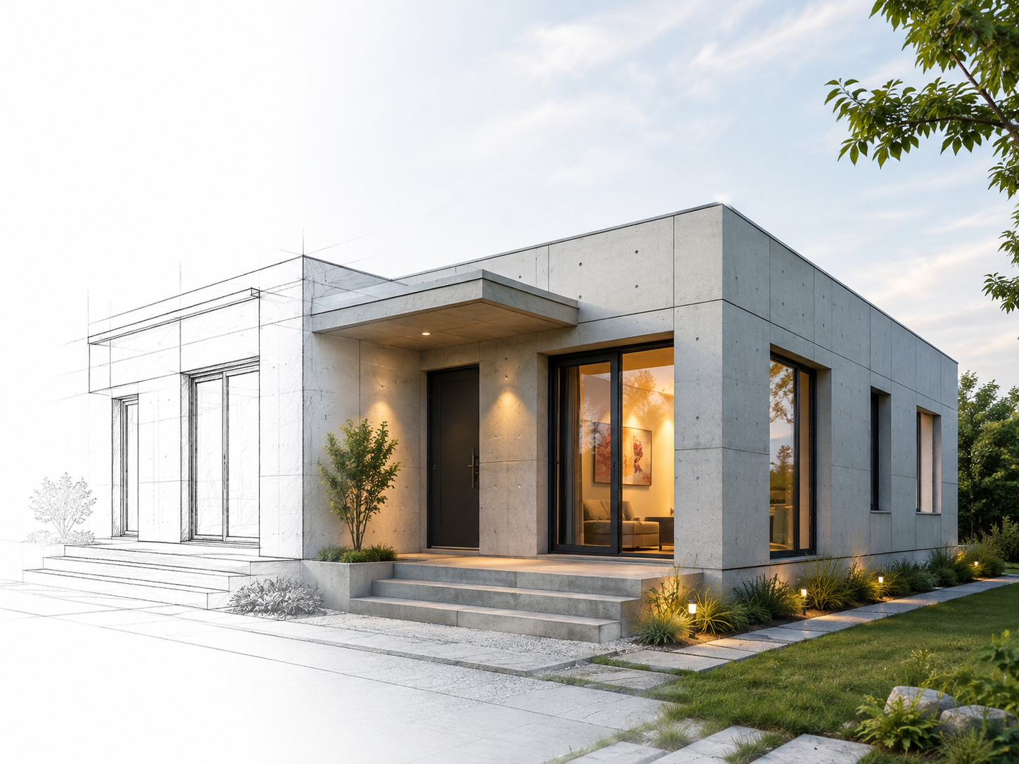 Custom precast concrete building designed from customer drawings and assembled with prefabricated concrete wall panels