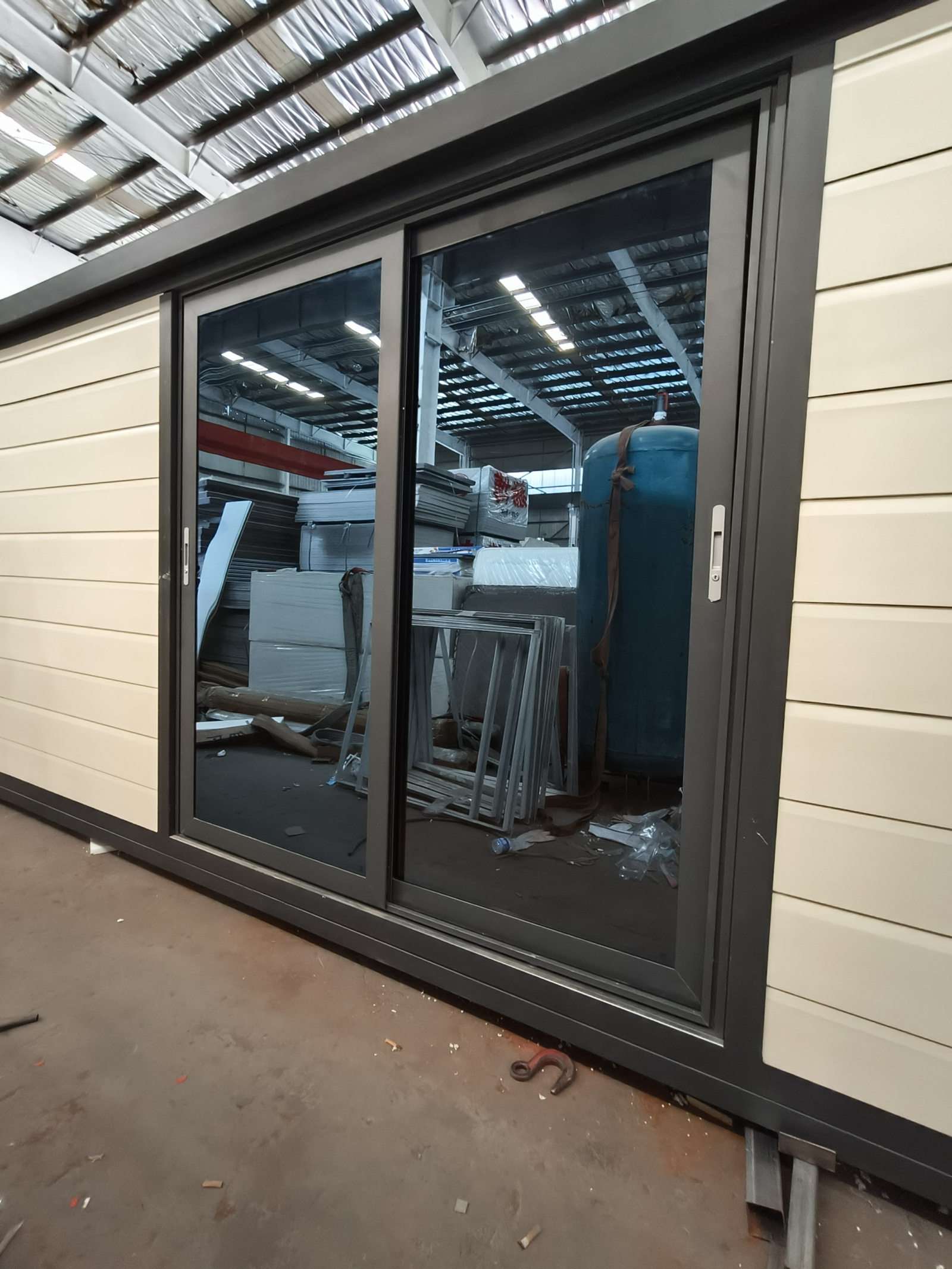 Thermal break aluminum sliding glass door for expandable houses and modern prefab homes