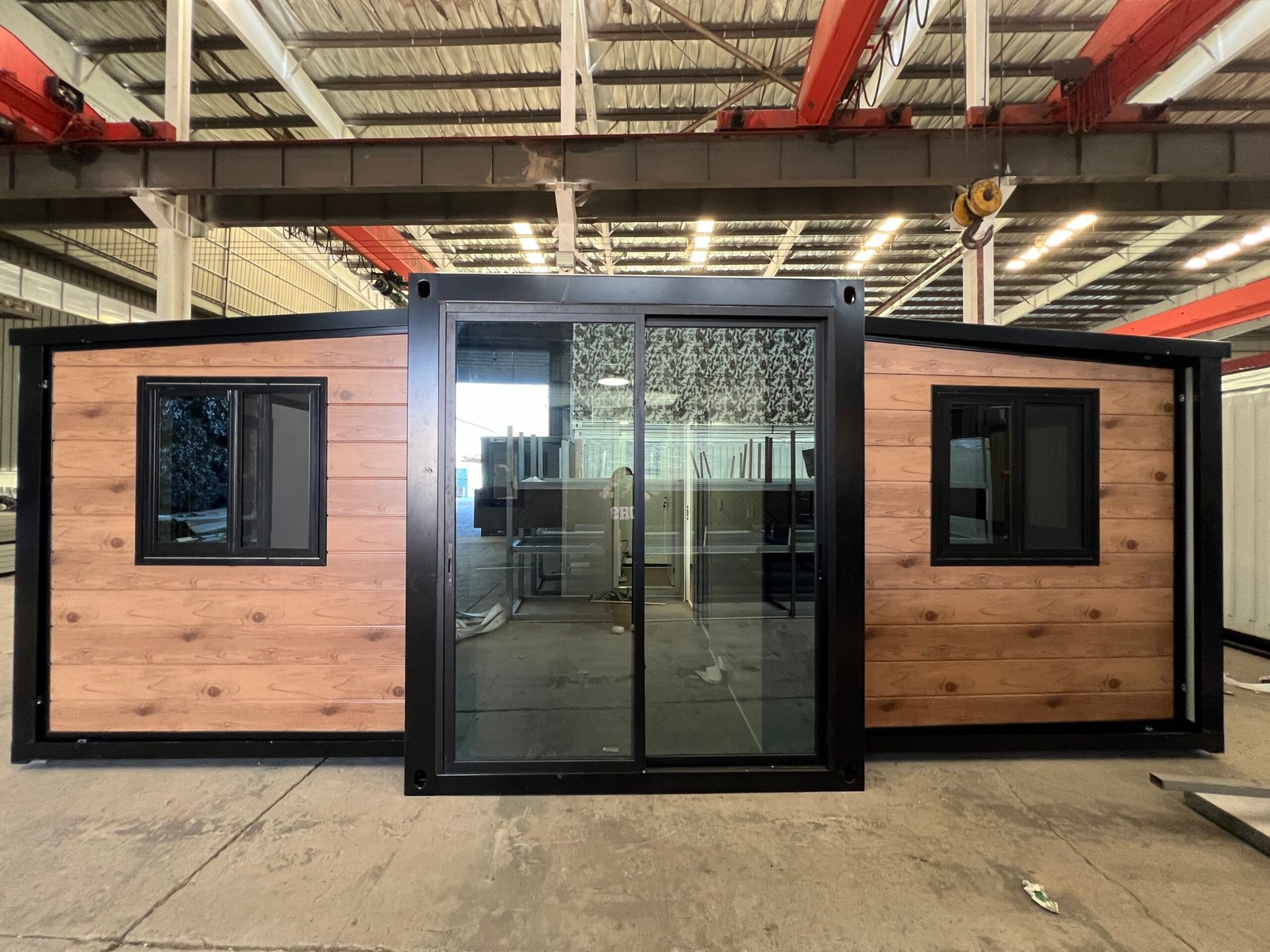 Titanium magnesium alloy sliding glass door for modern modular homes and prefab houses