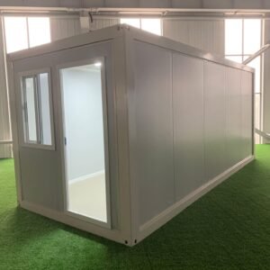 Portable packing container house with windows and entrance door