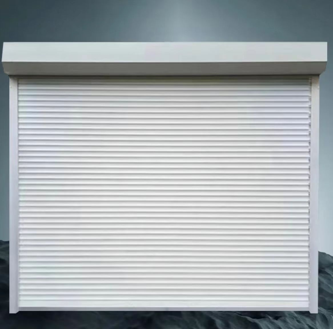 Electric roller shutter exterior door option for prefab houses and modular buildings