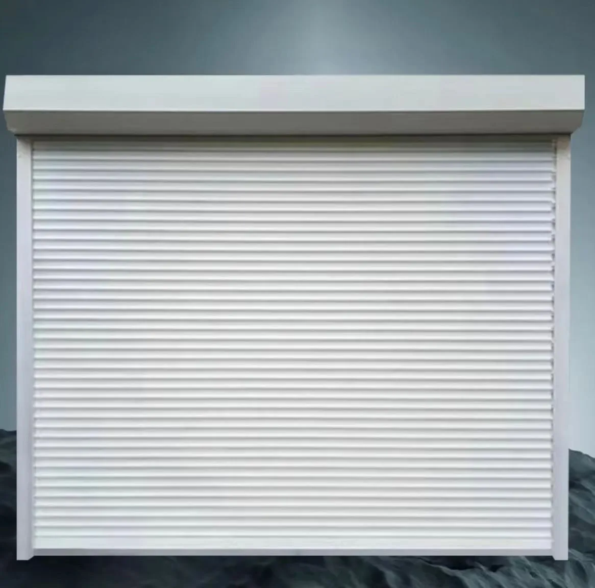 Electric roller shutter exterior door option for prefab houses and modular buildings