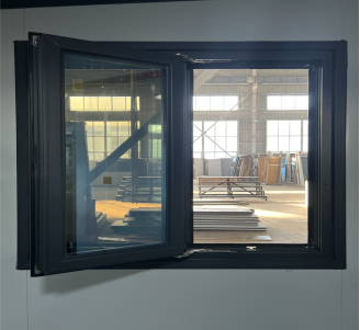 Dark frame thermal break aluminum casement window for modern prefab and modular houses