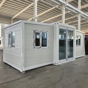 White decorative metal panel expandable container house with modern insulated exterior